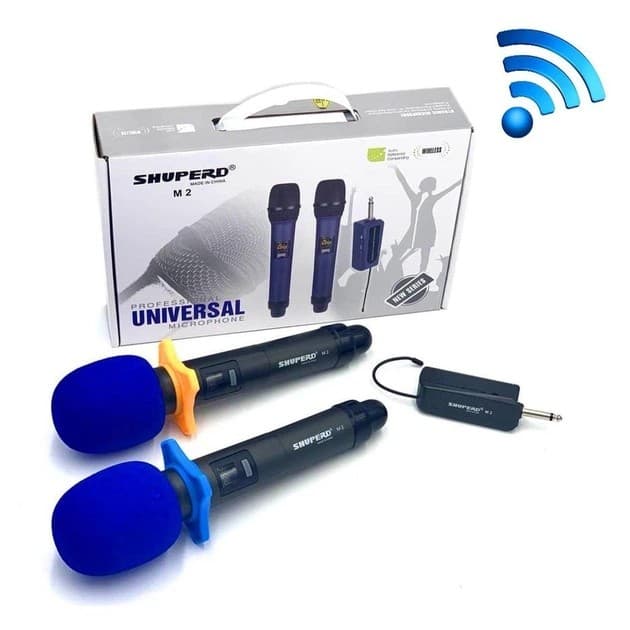 Shuperd M2 Dual Wireless Vocal Microphone With Receiver Base view 3