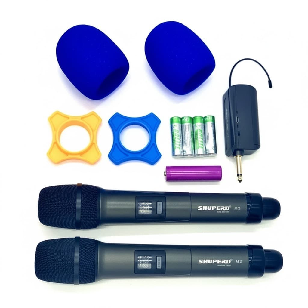 Shuperd M2 Dual Wireless Vocal Microphone With Receiver Base view 2