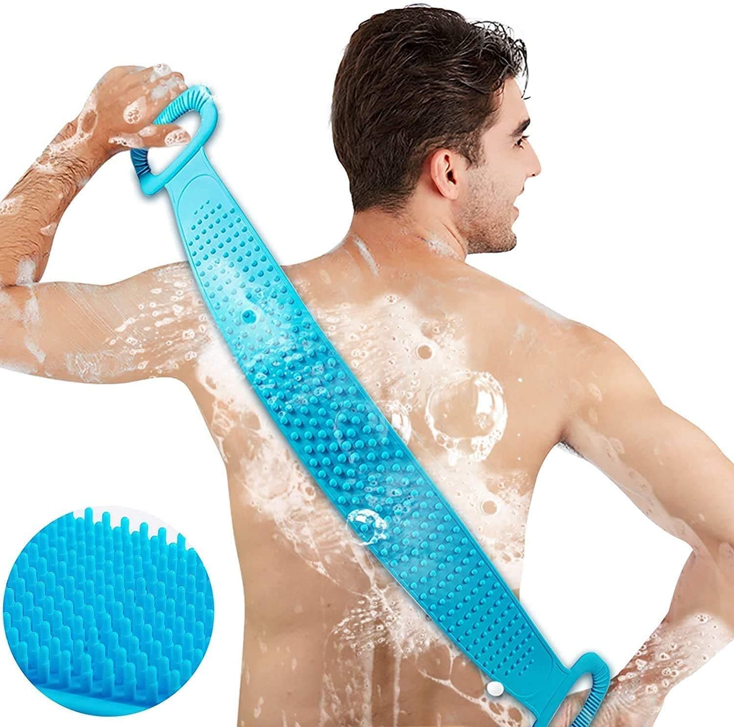 Silica Gel Bath Body Back Scrubber Deep Cleaning Massage Exfoliator view 2