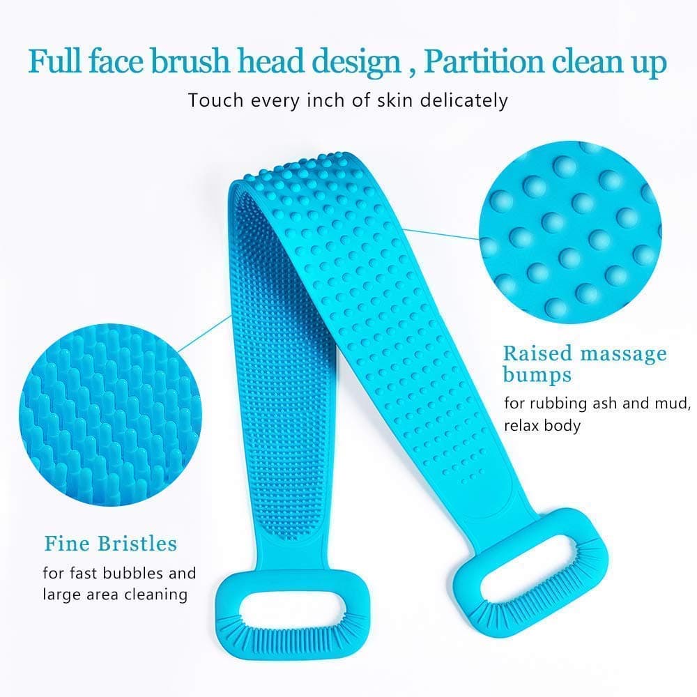 Silica Gel Bath Body Back Scrubber Deep Cleaning Massage Exfoliator view 3