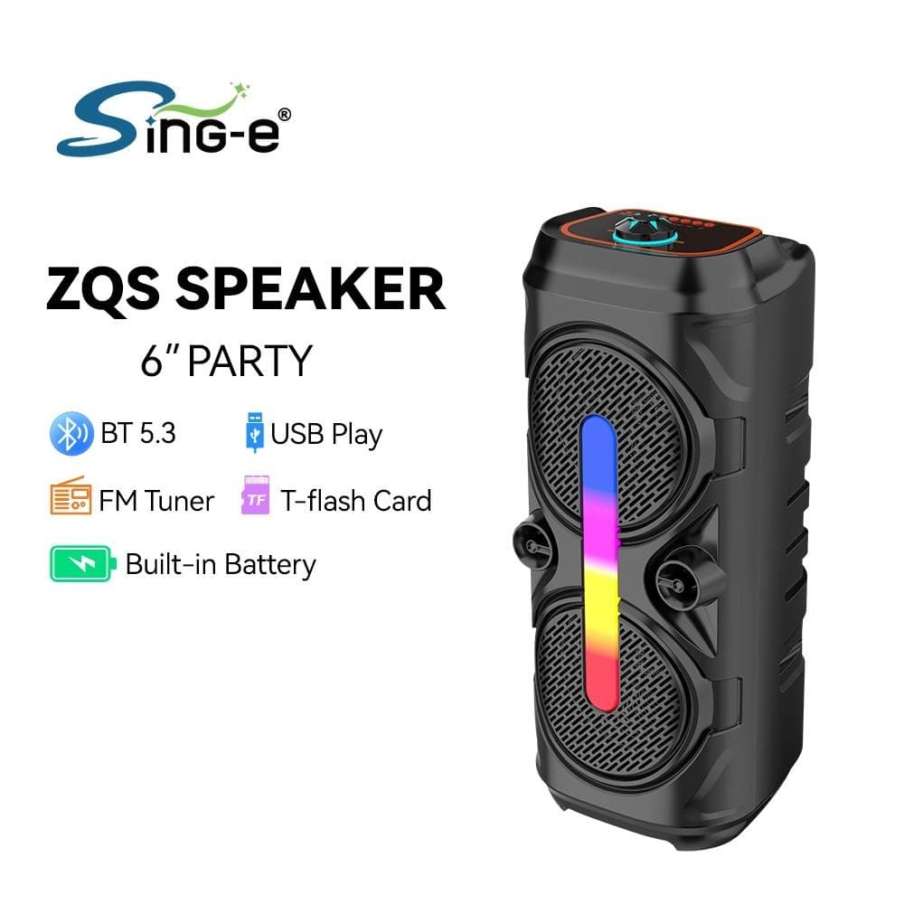 Sing-e ZQS6239XW 20W Portable Wireless Speaker Dith Dual 6.5″ Drivers & Wireless Microphone view 2