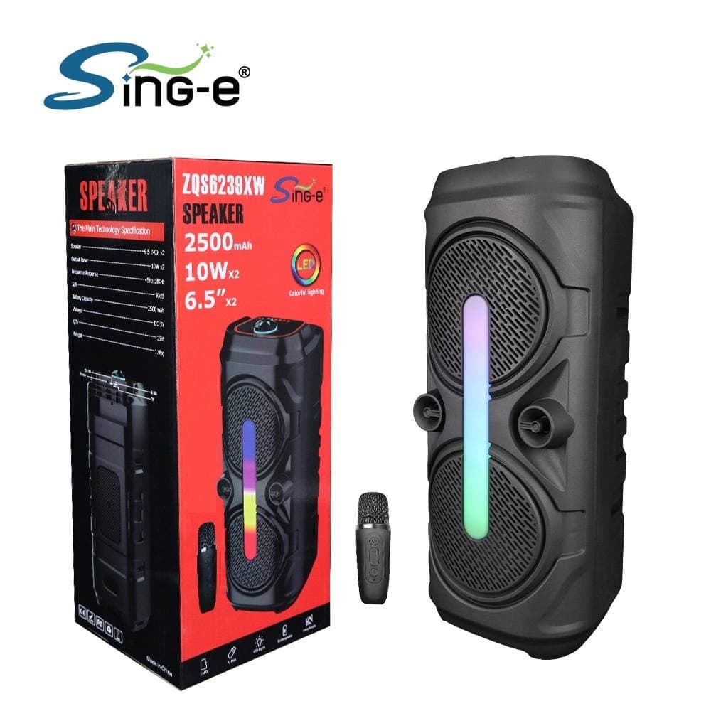 Sing-e ZQS6239XW 20W Portable Wireless Speaker Dith Dual 6.5″ Drivers & Wireless Microphone view 4