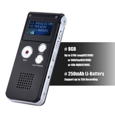 SK-012 8GB Voice Recorder USB Professional Dictaphone Digital Audio With WAV MP3 Player Record view 1
