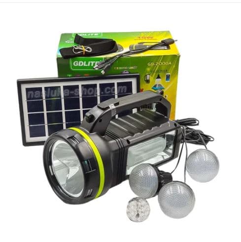 Solar LED Light Kit GD2000A With 3 Bulbs, Speaker & Powerbank view 5