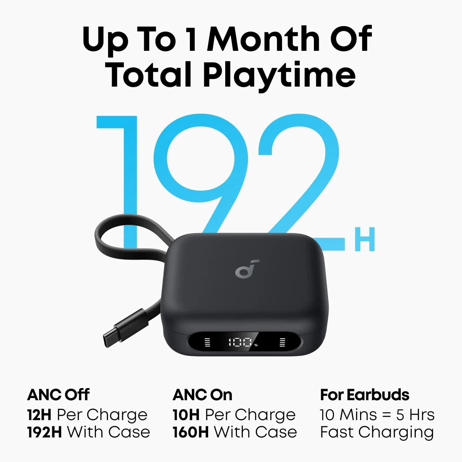 Soundcore P41i Adaptive ANC Wireless Earbuds with Built-In 3000mAh Phone Charging Stand Case view 3