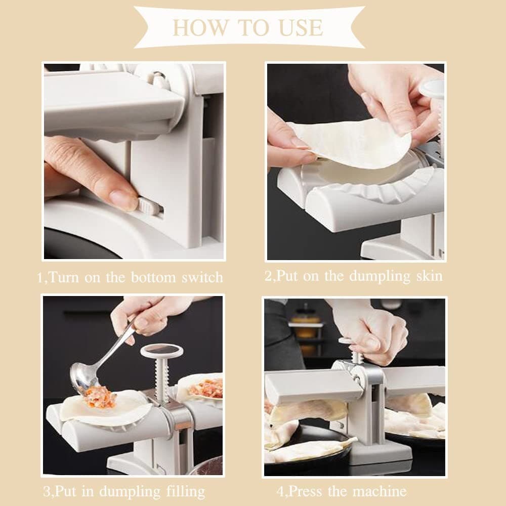 Stainless Steel Double Head Automatic Dumpling Momo Maker Mould Ravioli Press Mold Making Tool view 3
