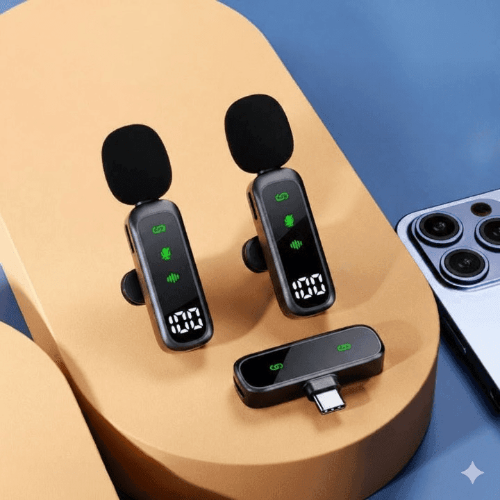 T20 Wireless Dual Lavalier Type-C And Lightning Microphone With Noise Reduction view 2