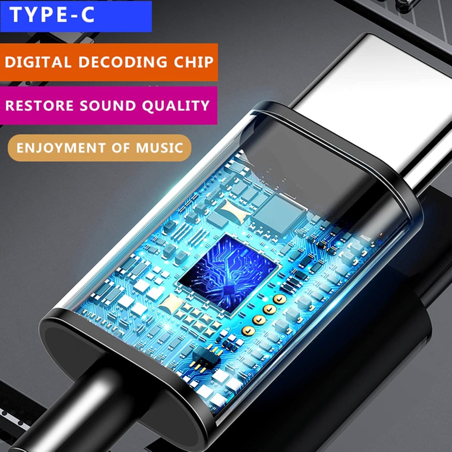 T2000 Type C In Ear Wired Earphone With Microphone For Music Gaming view 4