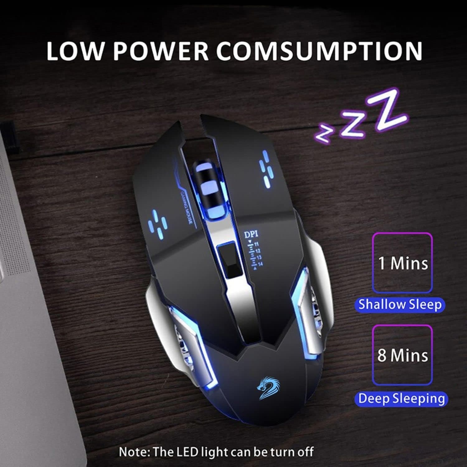 T85 Rechargeable Wireless Mouse 2.4G Gaming Mouse view 4