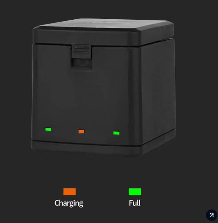 TELESIN 3 Slots LED Storage Charger Box For GoPro HERO 8/7/6/5 view 2