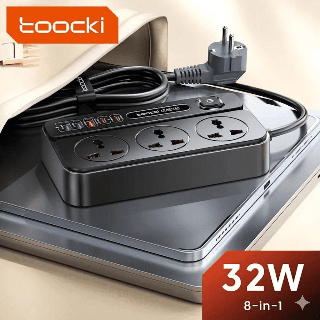 Toocki C36 8 In 1 Universal Power Strip 2500W AC & 32W GaN Fast Charger view 3