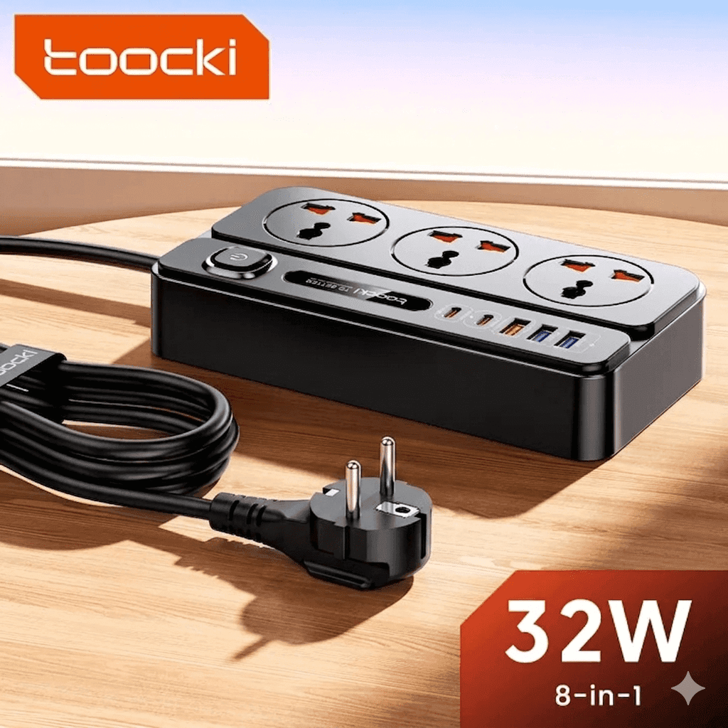 Toocki C36 8 In 1 Universal Power Strip 2500W AC & 32W GaN Fast Charger view 5