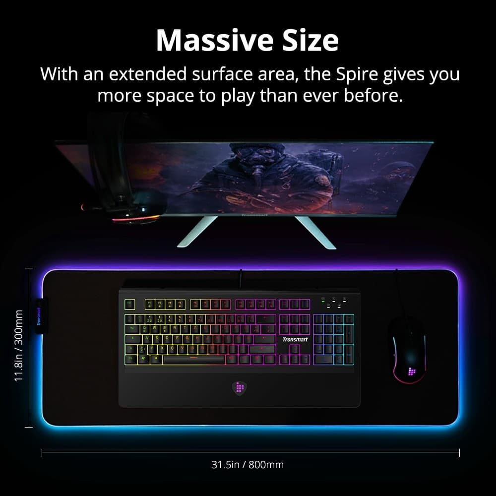 Tronsmart Spire LED Lighting Cloth Gaming Mouse Pad view 2
