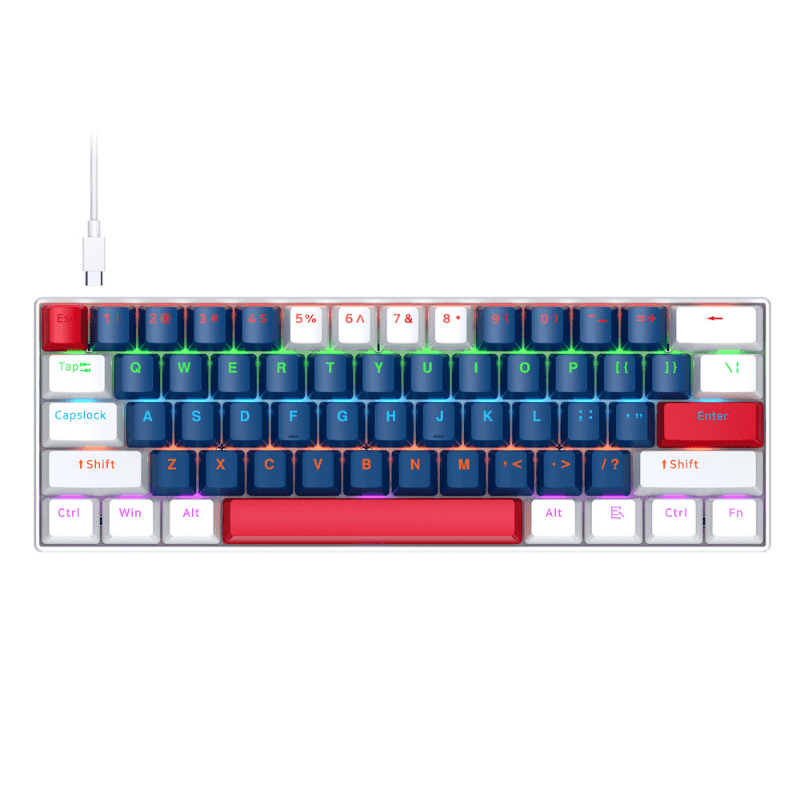 TWOLF T60 60% Wired RGB Blue Switch Mechanical Gaming Keyboard view 1