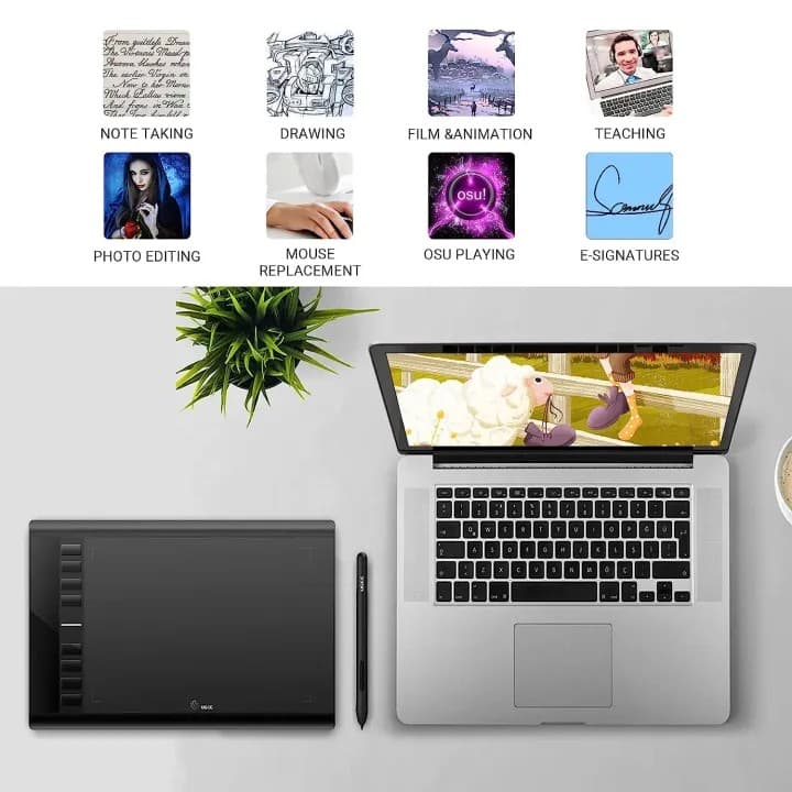 UGEE M708 V3 Digital Drawing Tablet 10 x 6 Inches Large Graphics Tablet view 3