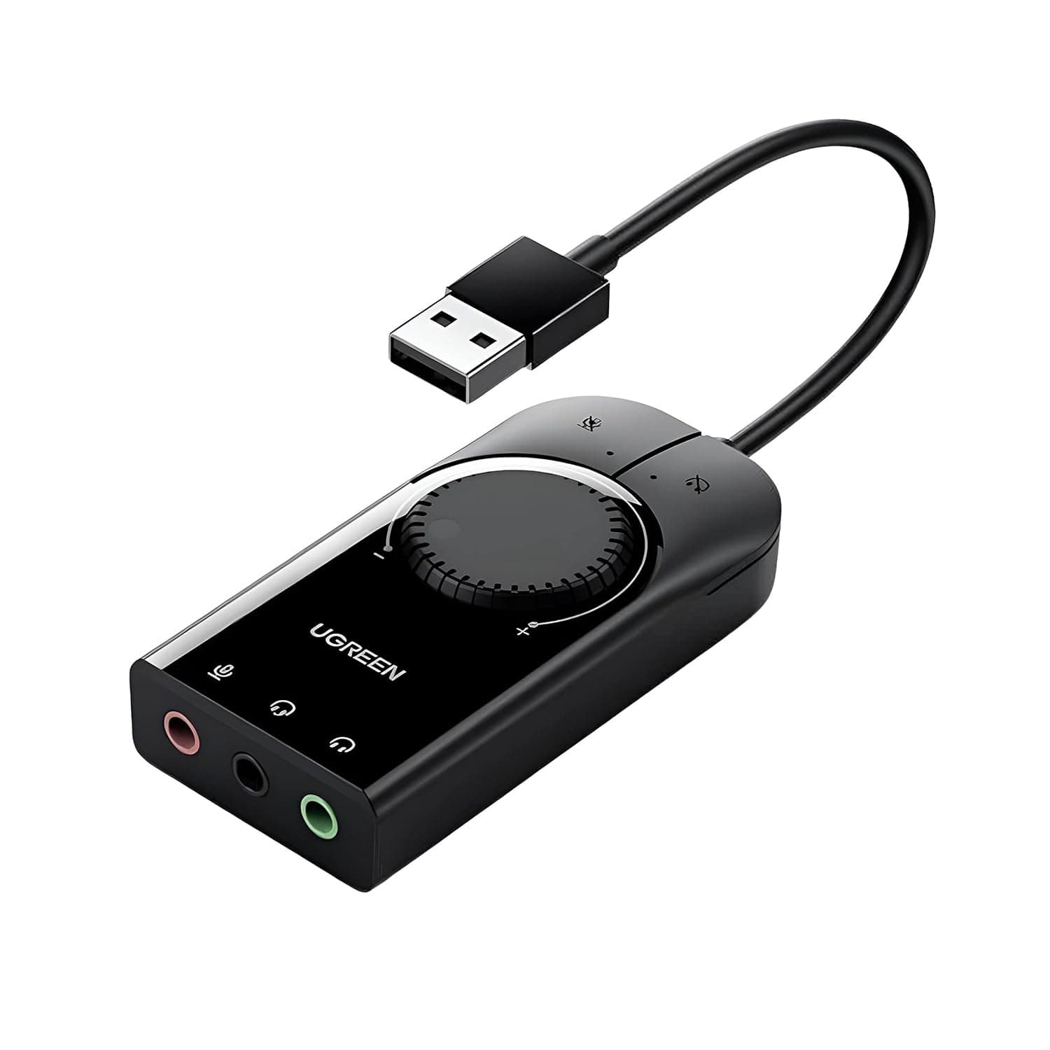 UGREEN 403C4 USB Audio Adapter External Stereo Sound Card With 3.5mm Headphone And Microphone Jack view 1