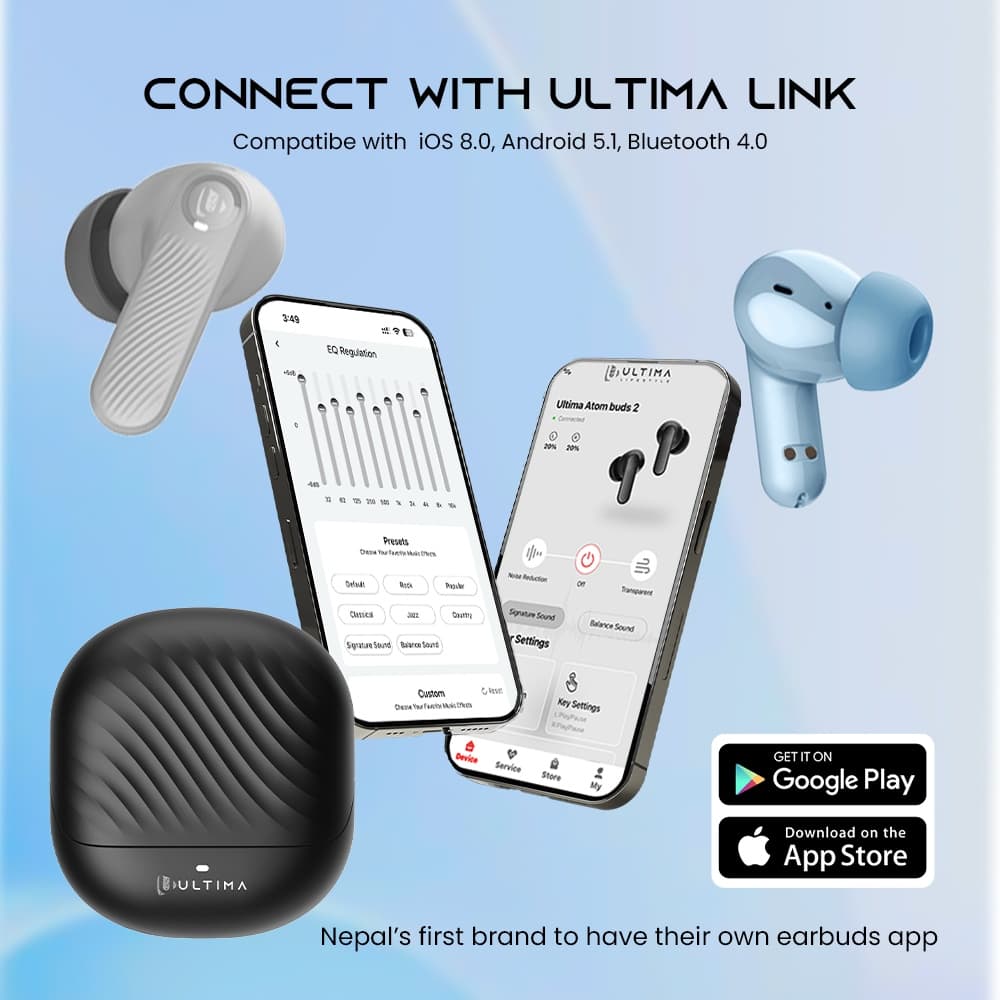 Ultima Atom Buds 2 Wireless Earbuds | 120-Hour Playtime, Dual Device Pairing & 50ms Low Latency Gaming Mode view 3