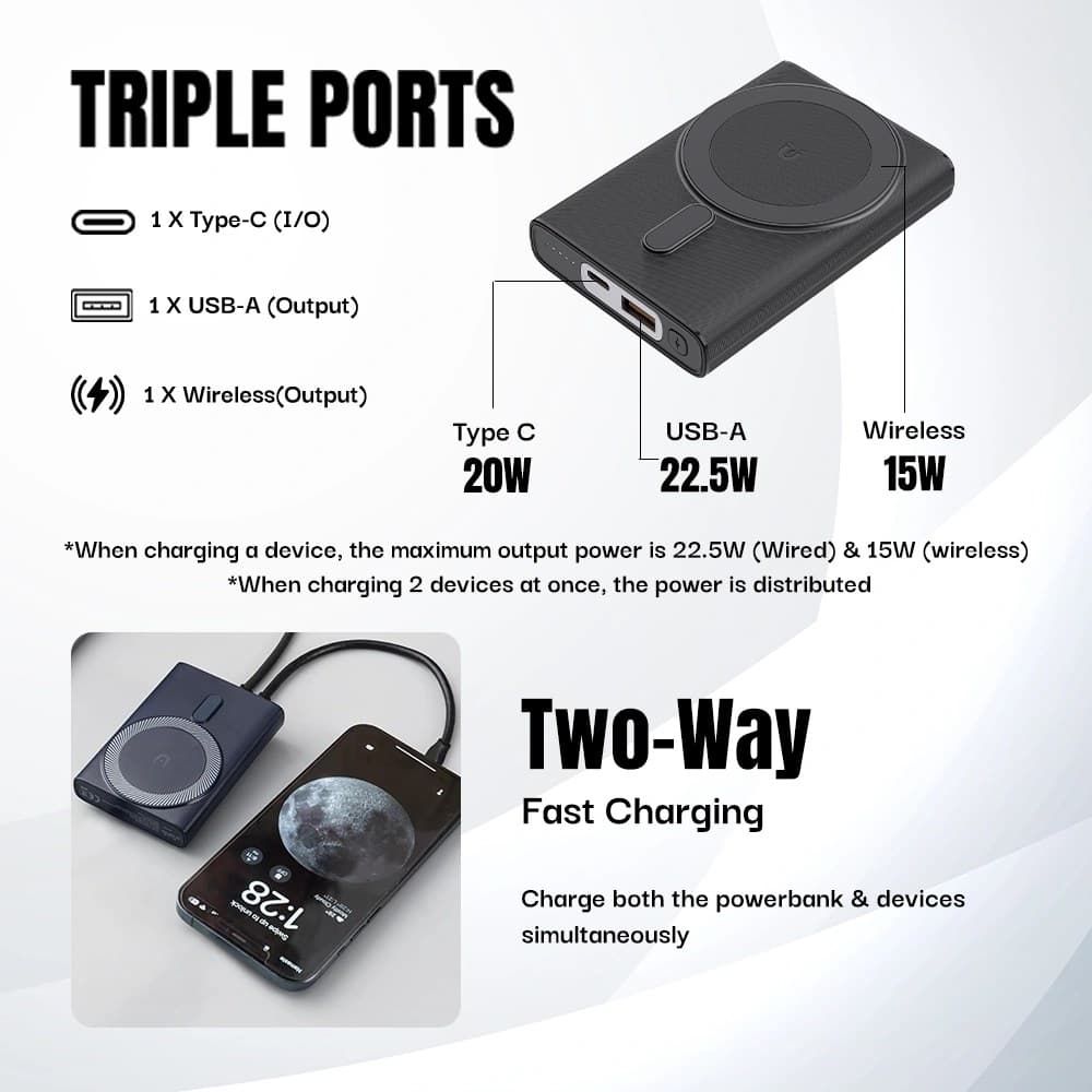 Ultima Boost 10K Mini 10000mAh Wireless Sleek And Compact Powerbank view 3