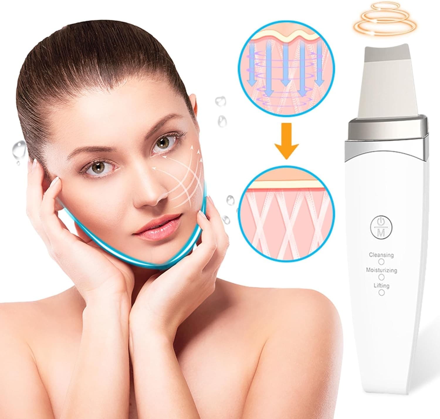 Ultrasonic Ion Cleaner Face Lifting And Firming Facial Massager view 2