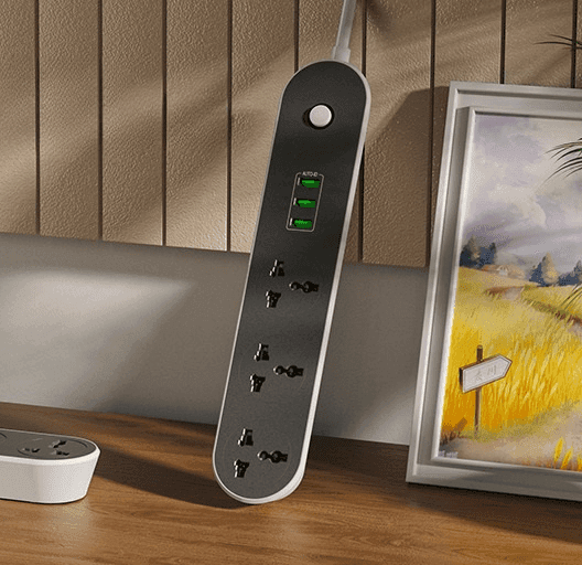 Universal Power Strip Multiplug 3 AC Outlets + 3 USB Charging Ports view 1
