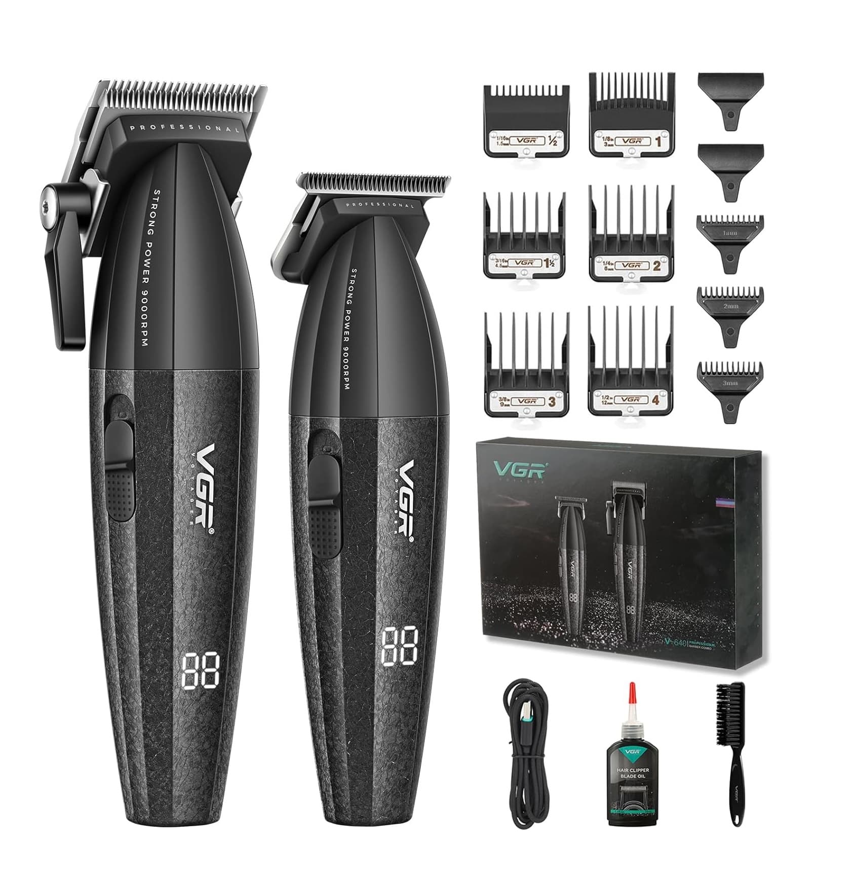 VGR 640 Professional Hair Clippers For Men 2 Piece Set view 1