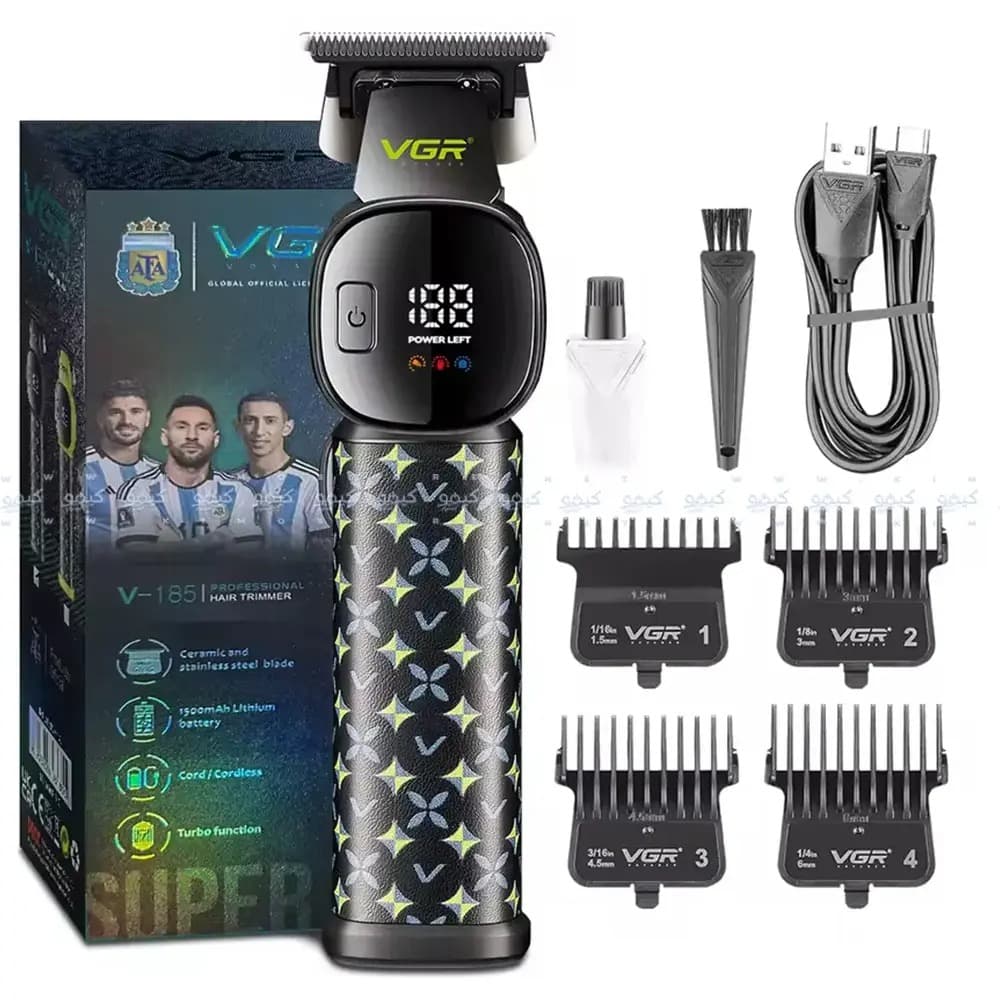 VGR V-185 Hair Cutting Machine Cordless LED Display Professional Trimmer for Men view 4