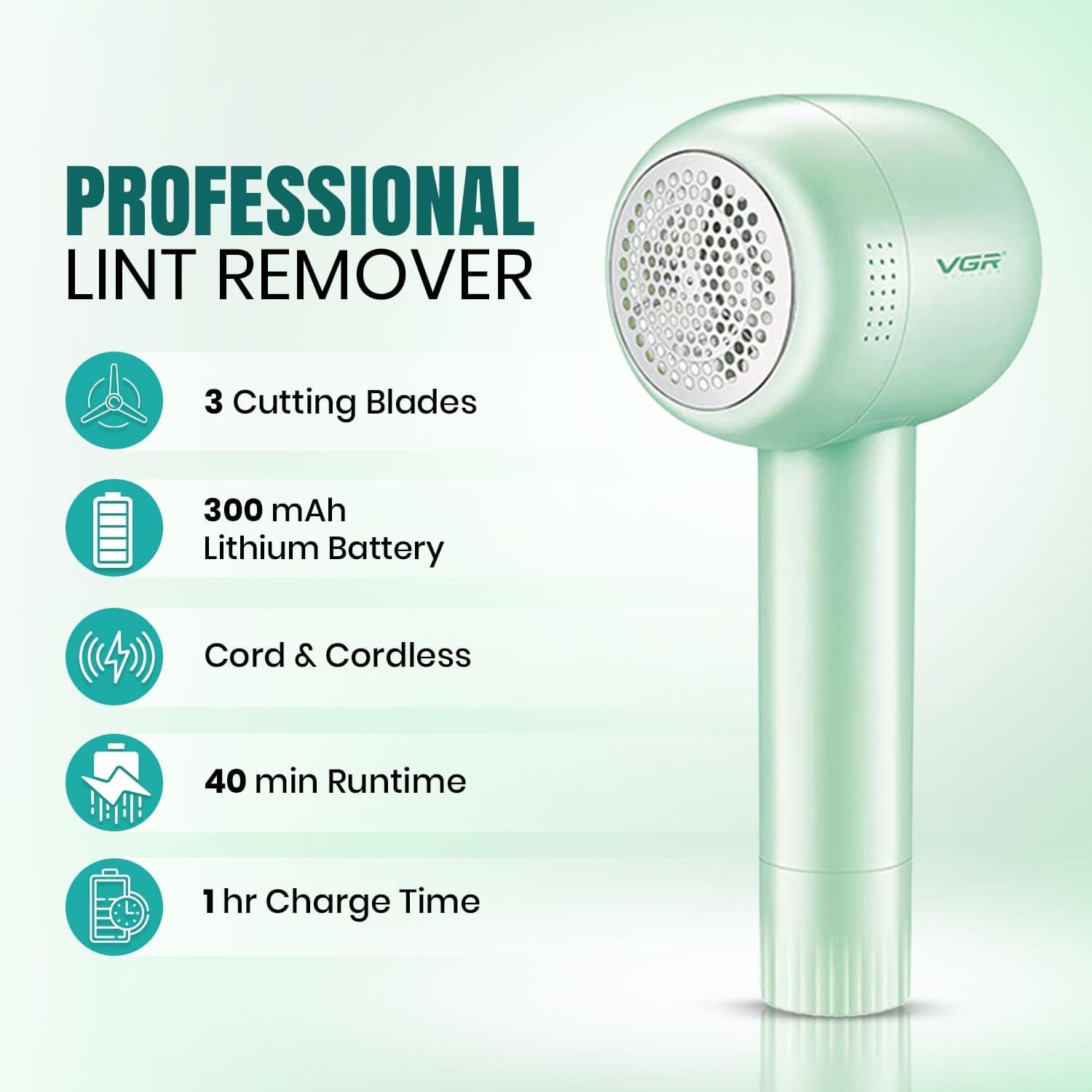 VGR V-813 Professional Rechargeable Lint Remover view 1