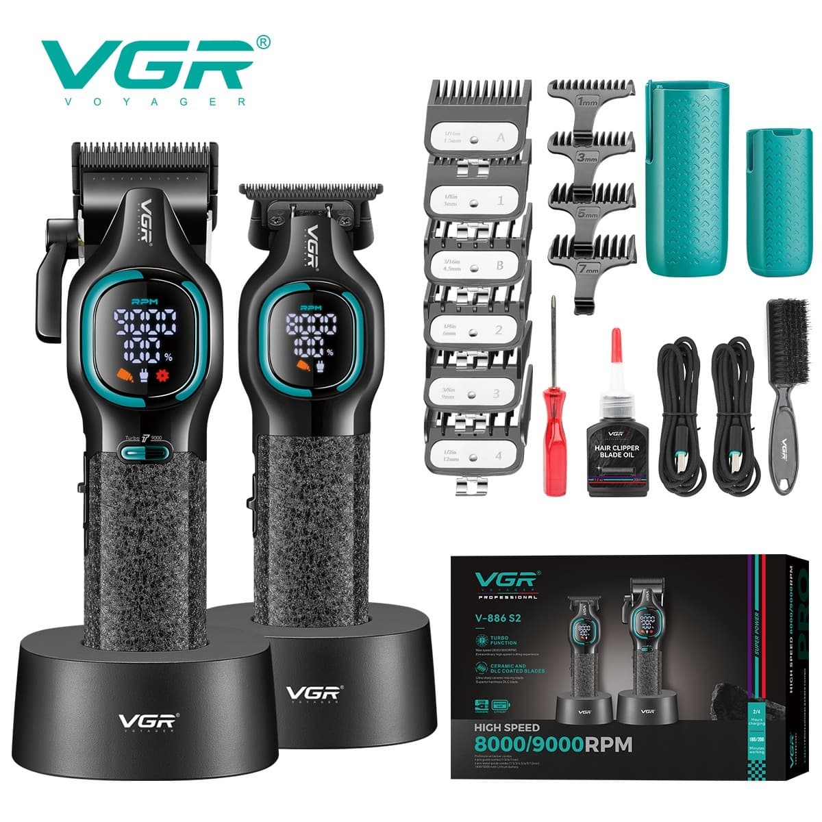 VGR V‑886S2 Professional Clipper & Trimmer Set view 5