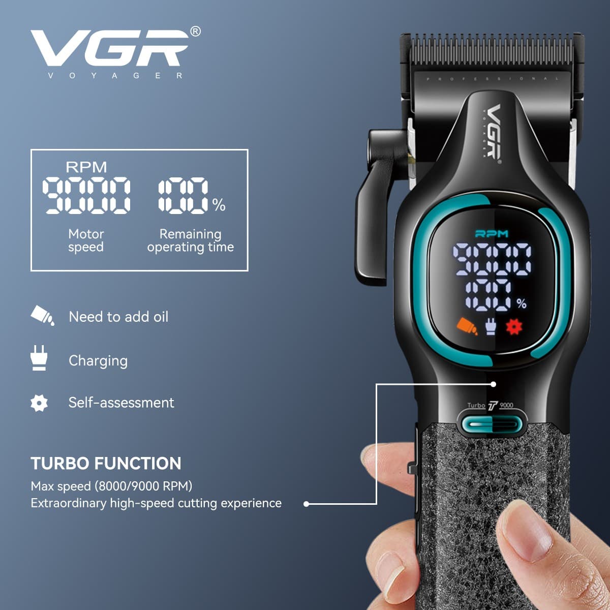 VGR V‑886S2 Professional Clipper & Trimmer Set view 2