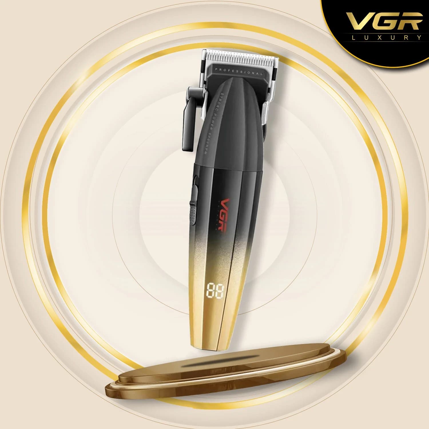VGR V003 9000 RPM Heavy Hair Clipper Professional Hair Trimmer Rechargeable With LED Display view 1