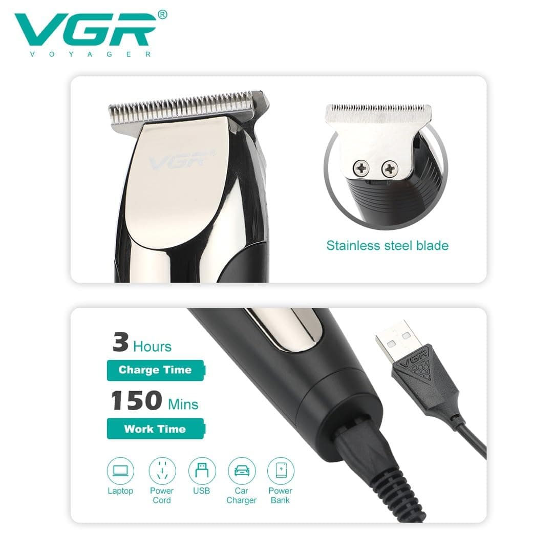 VGR V059 Professional Hair Trimmer 150 Minuter Runtime view 2