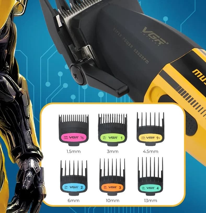 VGR V285 Professional Hair Clipper: 9000 RPM High-Speed Motor & DLC Ceramic Blade view 3