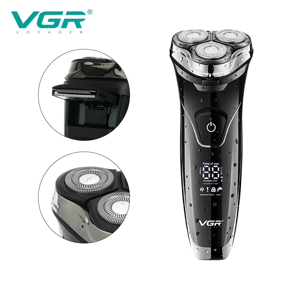 VGR V318 Electric Shaver Professional 3 In1 3 Head Floating Shaving 1 Key Switch USB Charging Body Washable Razor view 1