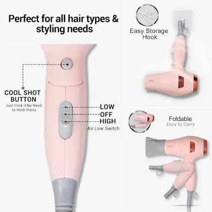 VGR V432 Professional Hair Dryer 1000 Watts Foldable Hair Dryer With 2 Speed Setting view 3