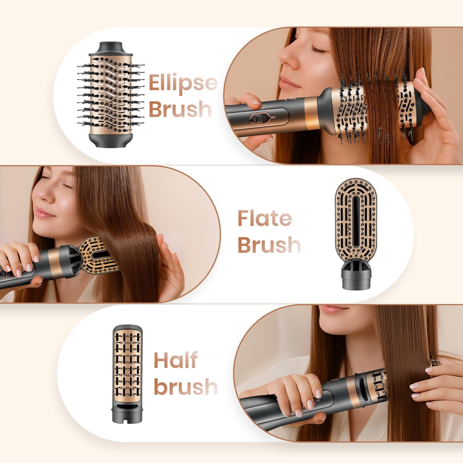 VGR V491 Professional 6-in-1 Hot Air Styler (1000W, Black) – Fast Drying, Curling & Volumizing With Interchangeable Brushes view 5