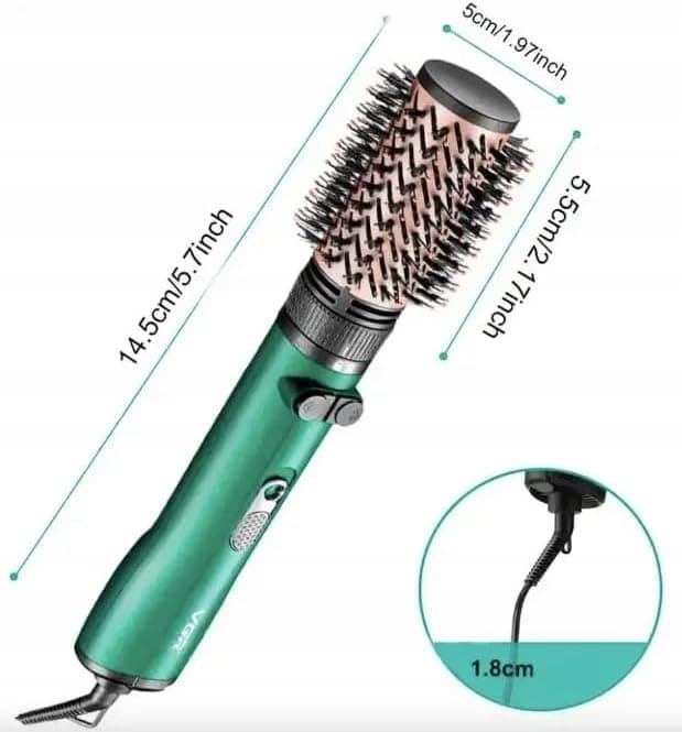 VGR V498 Hair Dryer Brush & Volumizer Hair Curler Straightener Rotating Hot Air Styler 1200W view 3