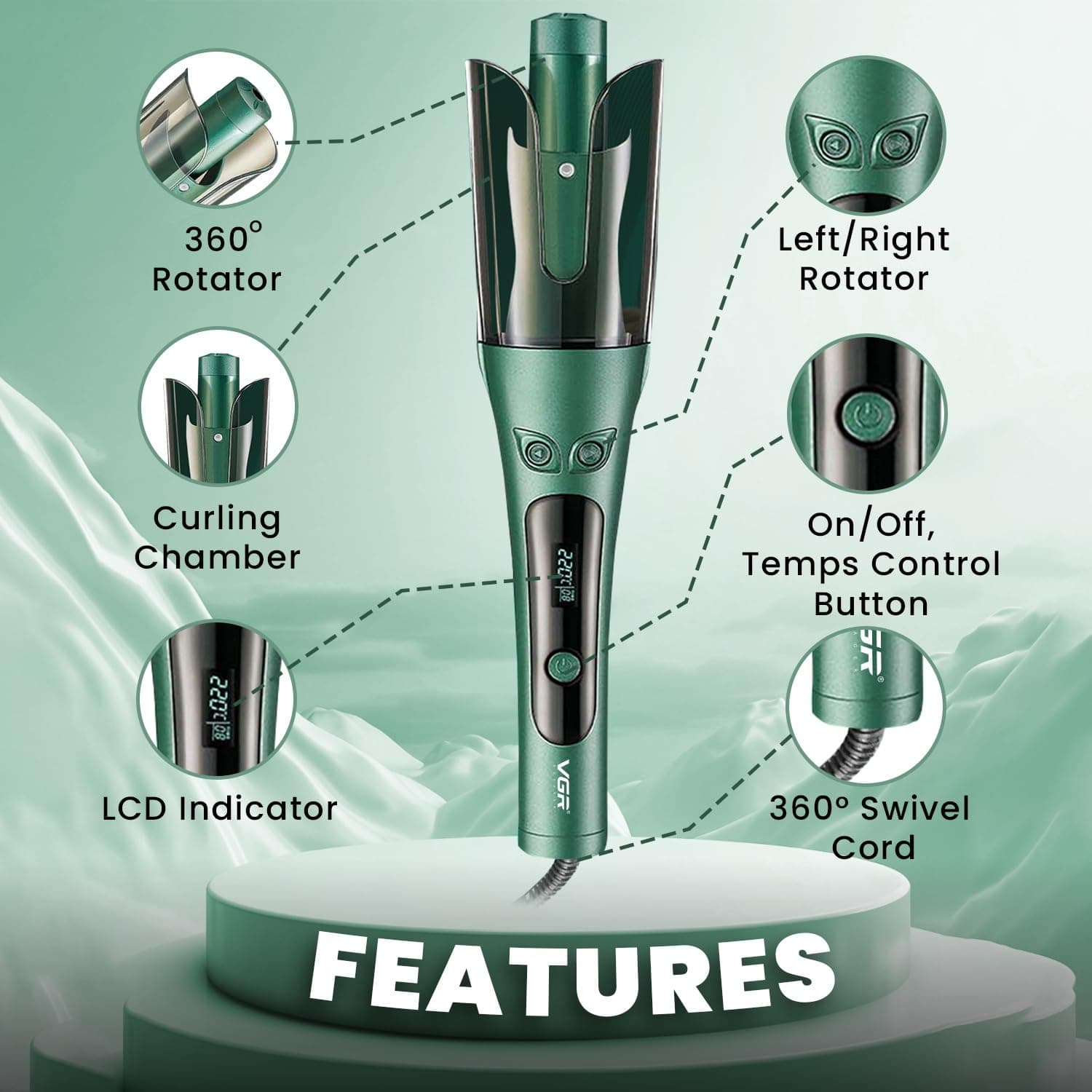 VGR V583 Professional Electric Automatic Hair Curler view 5