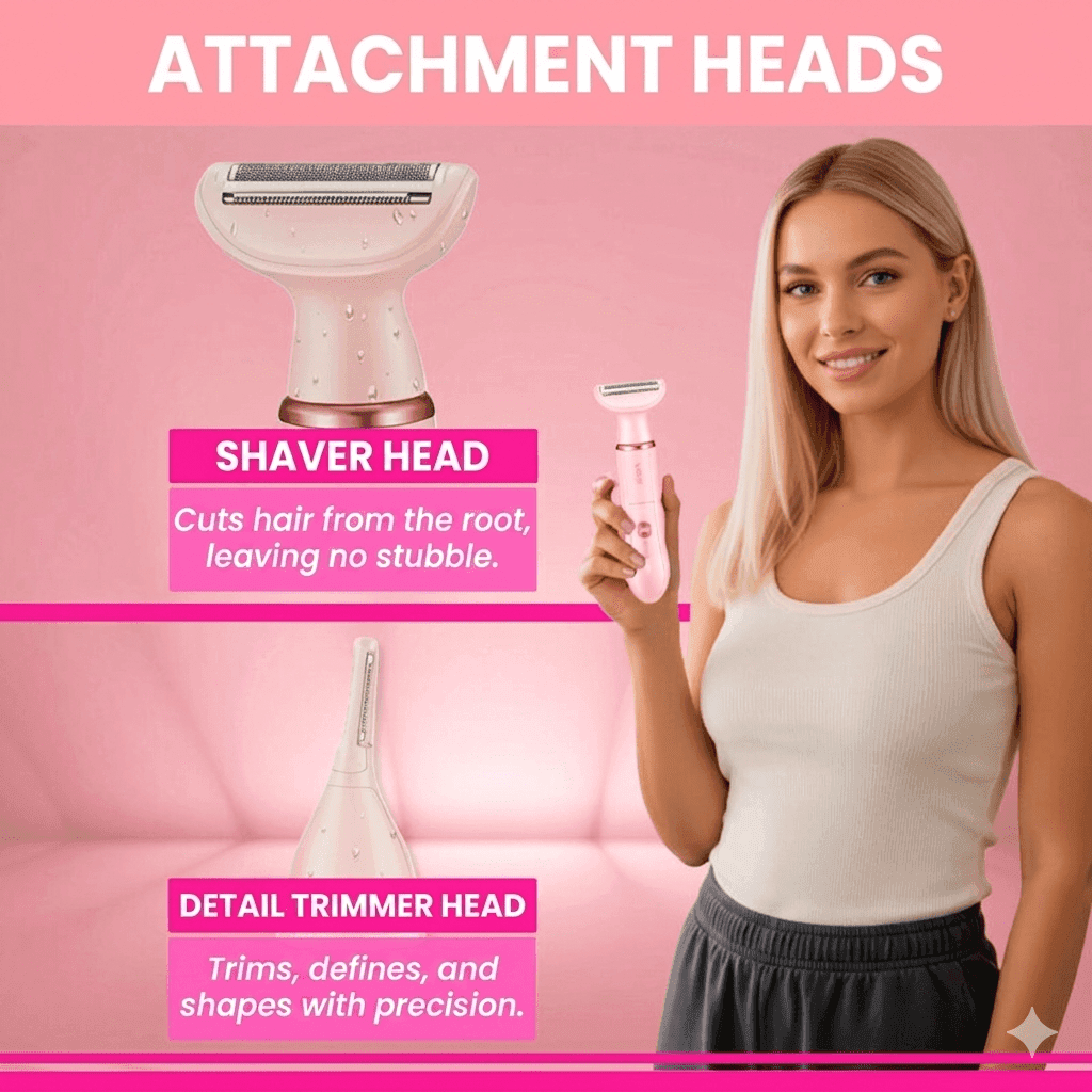 VGR V761 4-in-1 Women's Electric Shaver Set (Body, Nose, Eyebrow, and Facial Trimmer) view 5