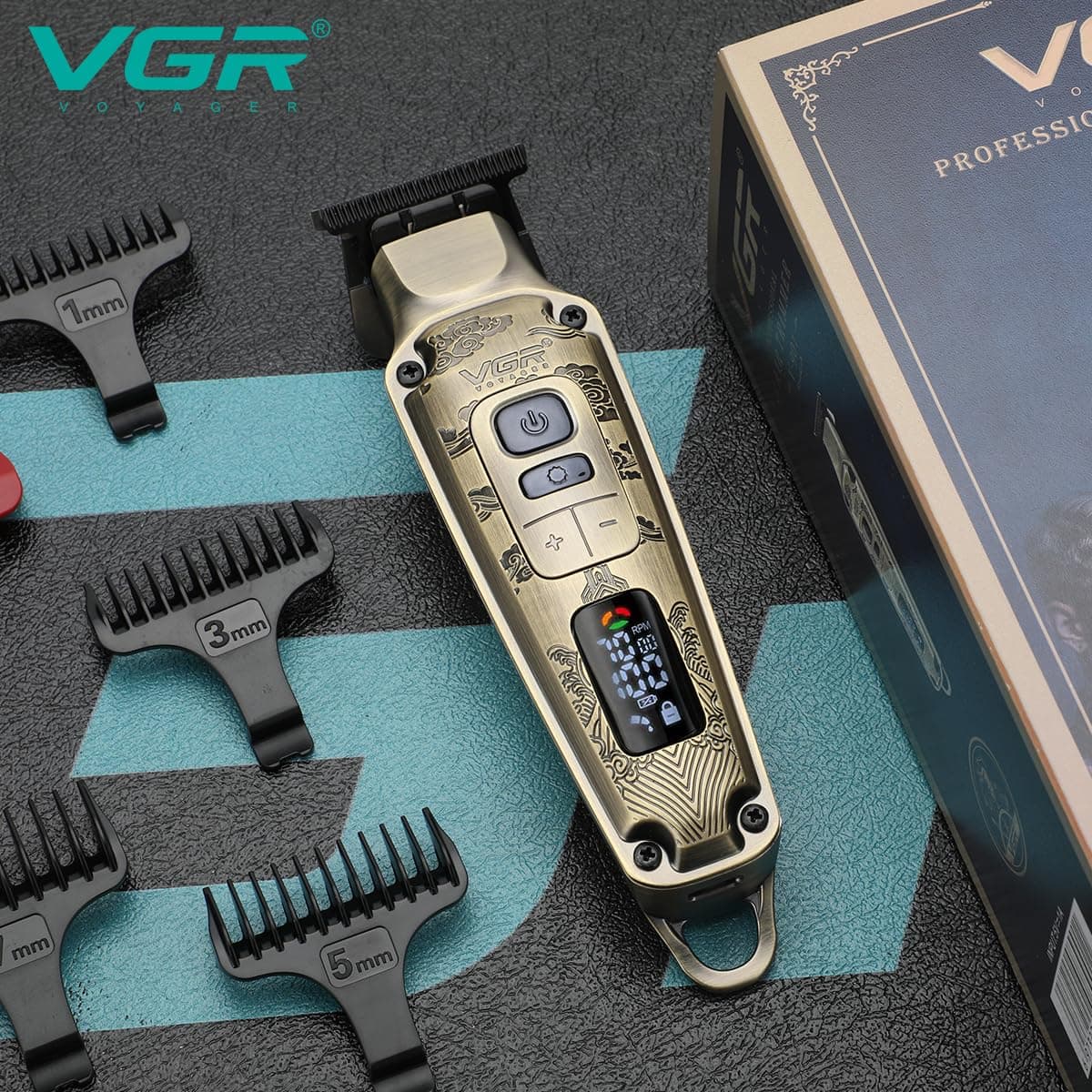 VGR V901 Premium Metal Housing Hair Trimmer LED Display view 2
