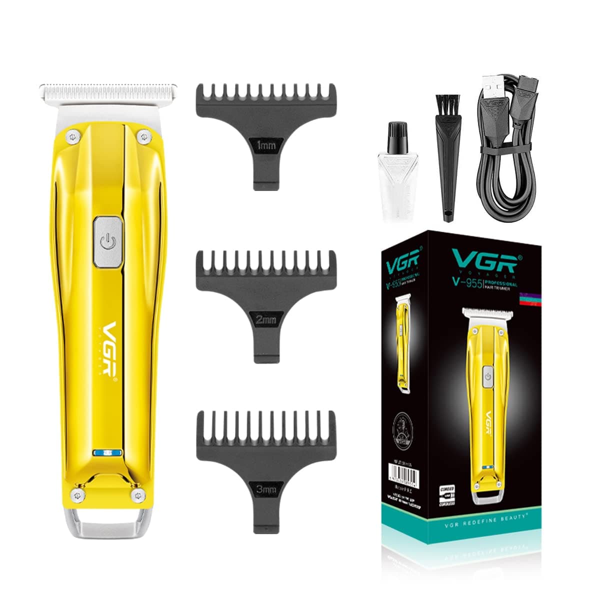 VGR V955 Professional Rechargeable Cordless Hair Trimmer With Stainless steel Blades view 3