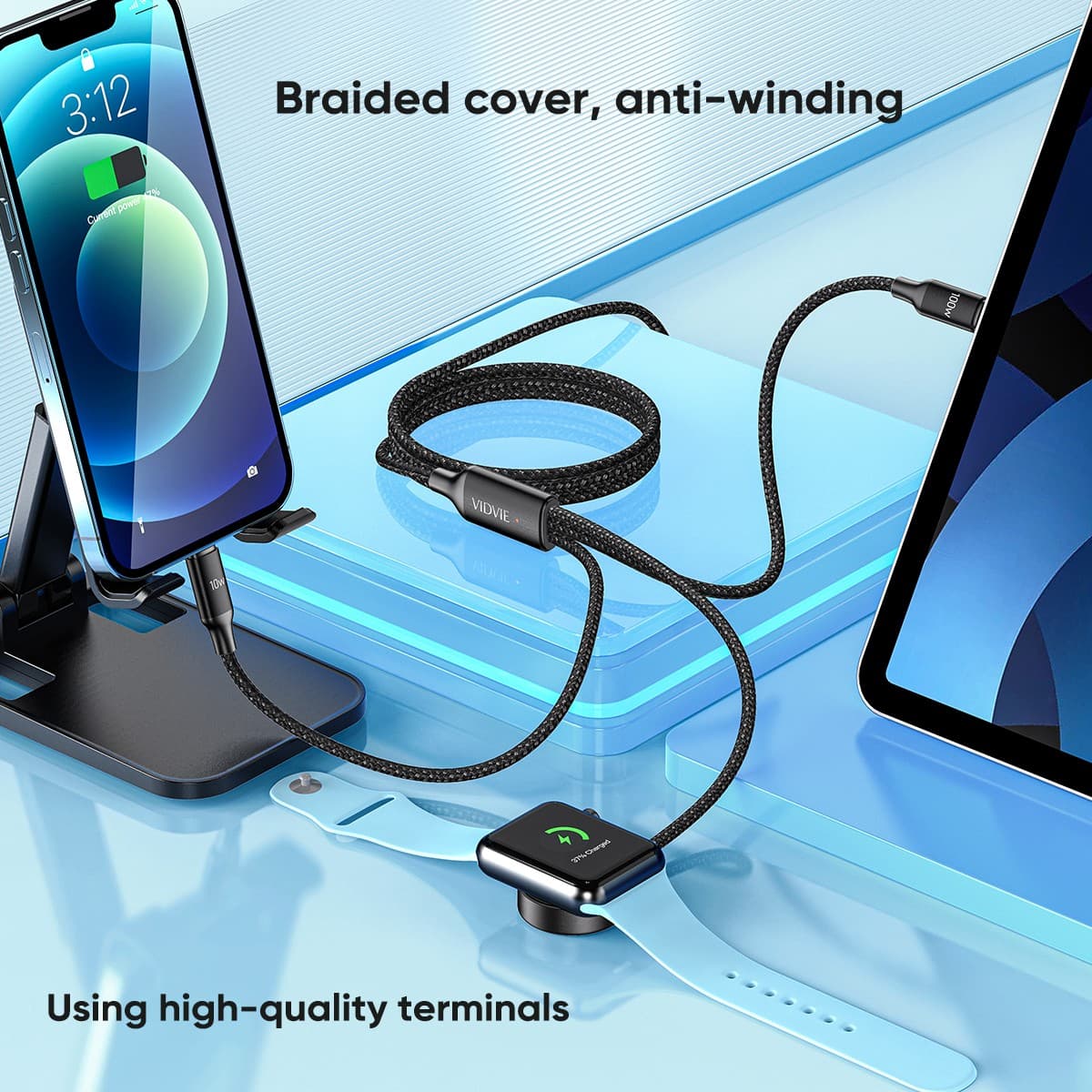 Vidvie CB4026 Multifunctional 3 In 1 Data Cable view 3