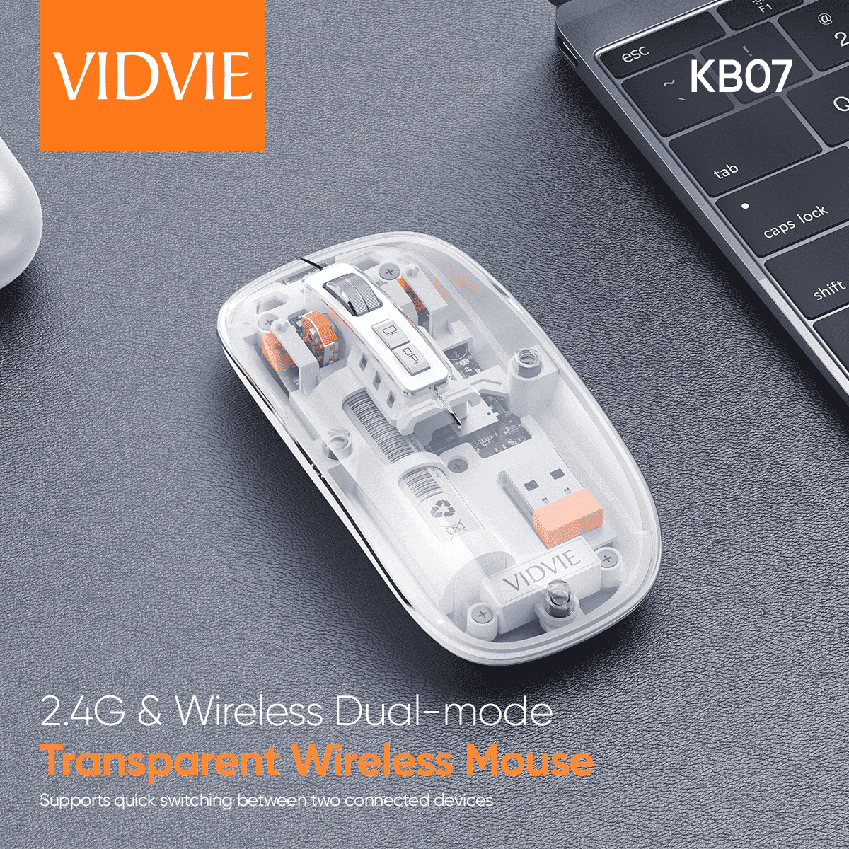 Vidvie KB07  Transparent Wireless Mouse view 1