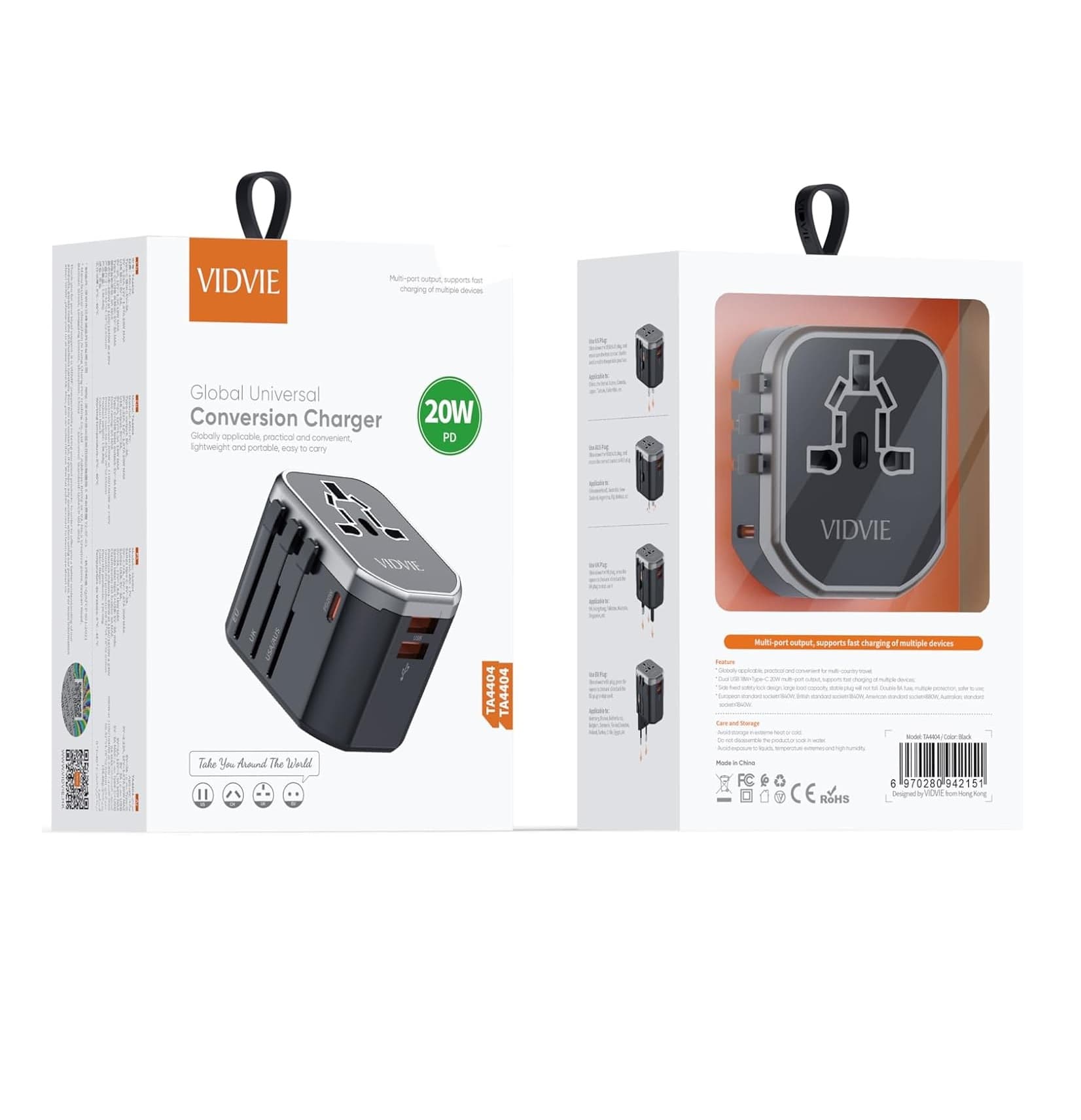 Vidvie TA4404 Universal Conversion Charger Travel Adapter view 4