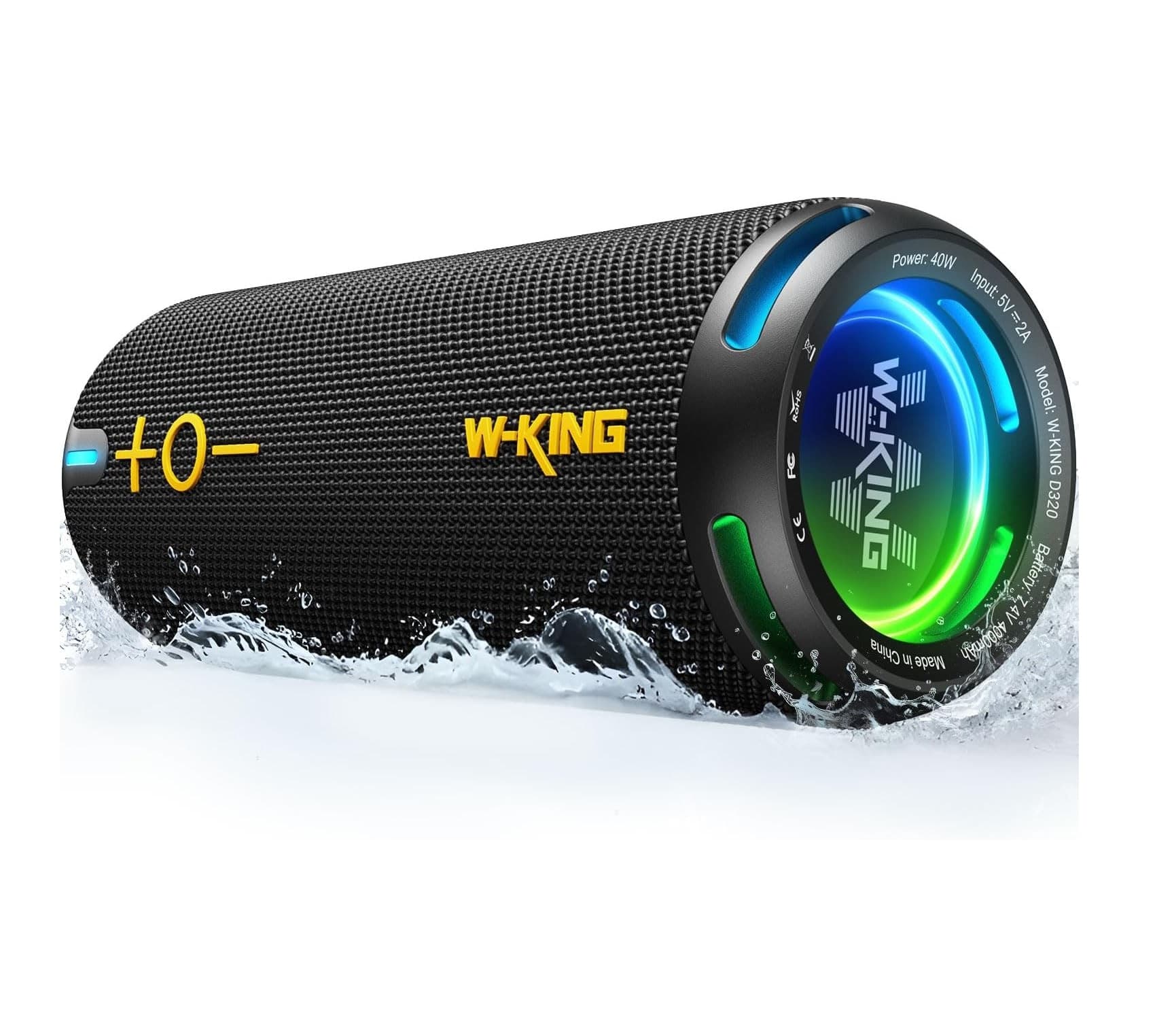 W-KING D320 IP67 Waterproof Portable Outdoor Bluetooth Speaker view 1