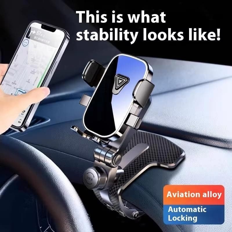 W42 Universal Dashboard Car Phone Holder Multi-Angle Car Adjustable Clamp Non-Slip Silicone Base view 3