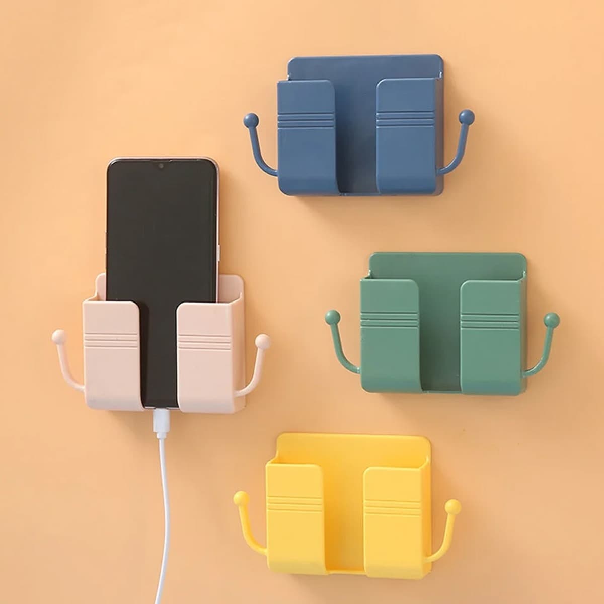 Wall Mounted Phone Charging Bracket | Stand Phone Holder Wall Mounted Mobile Charging Stand Plug Storage Box view 1