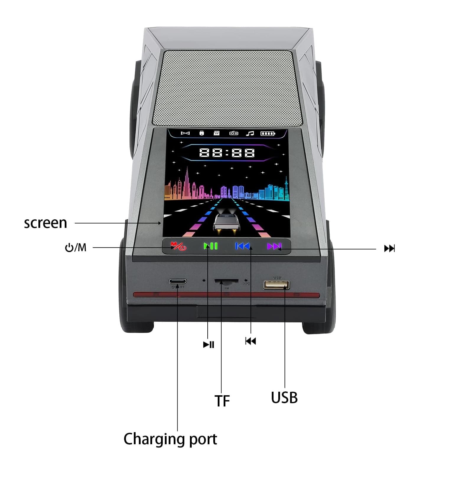 WSTER WS-580 Futuristic Cybertruck Bluetooth Speaker view 3