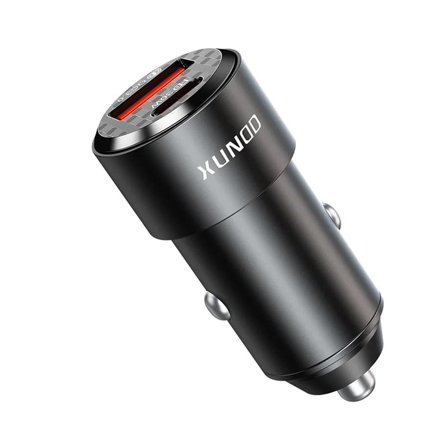 XUNDD XDCH 067 Type-C + USB Phone Fast Charging Adapter Aluminum Alloy Car Charger view 1