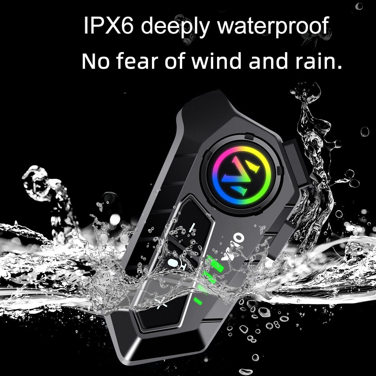 Y10 Motorcycle Helmet Bluetooth Headset With HiFi Sound IPX6 Waterproof view 4