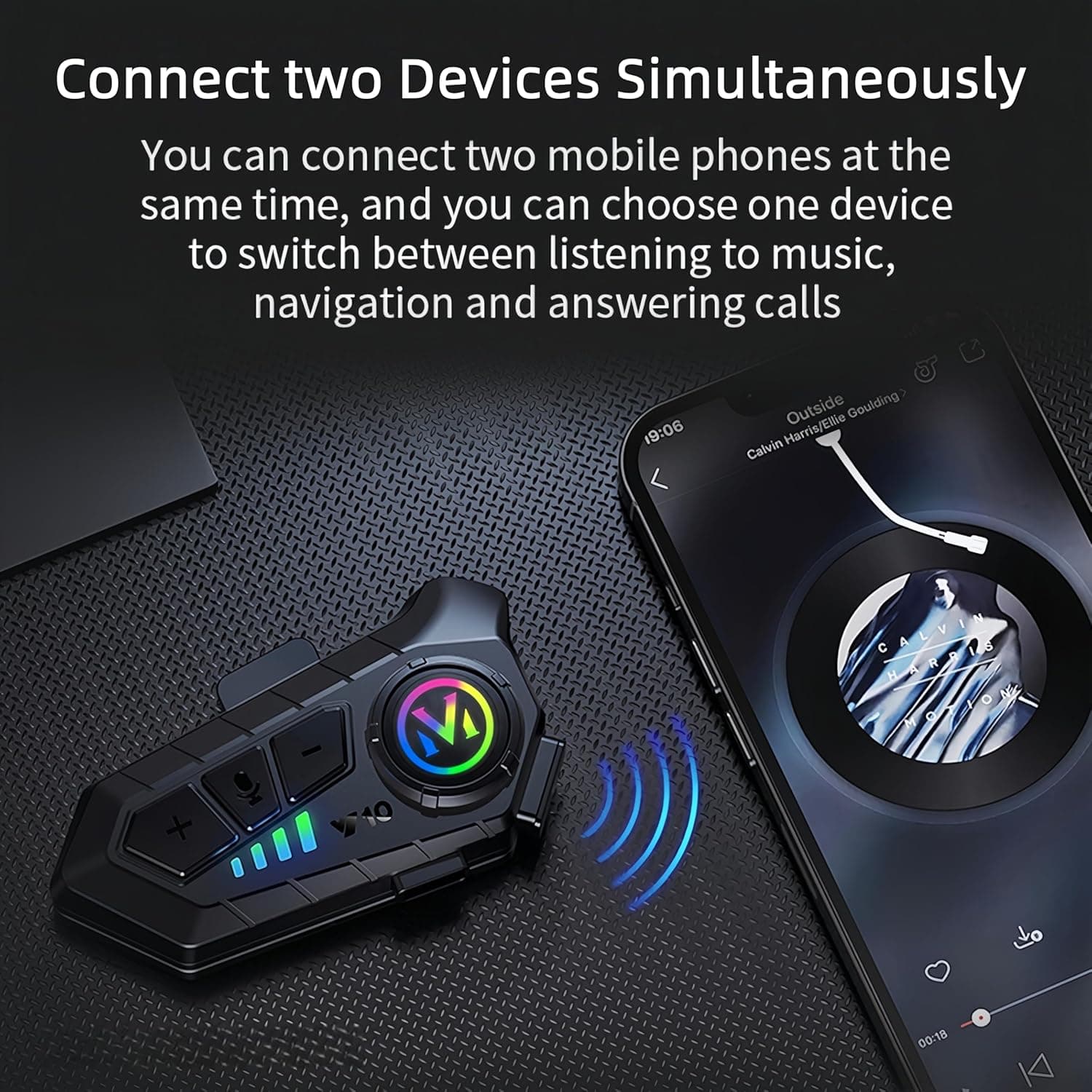 Y10 Motorcycle Helmet Bluetooth Headset With HiFi Sound IPX6 Waterproof view 6